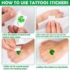 A20F-St. Patrick's Day Costume Accessories Set For Shamrock Socks Gloves Glasses Stickers Cosplay For Party Decoration