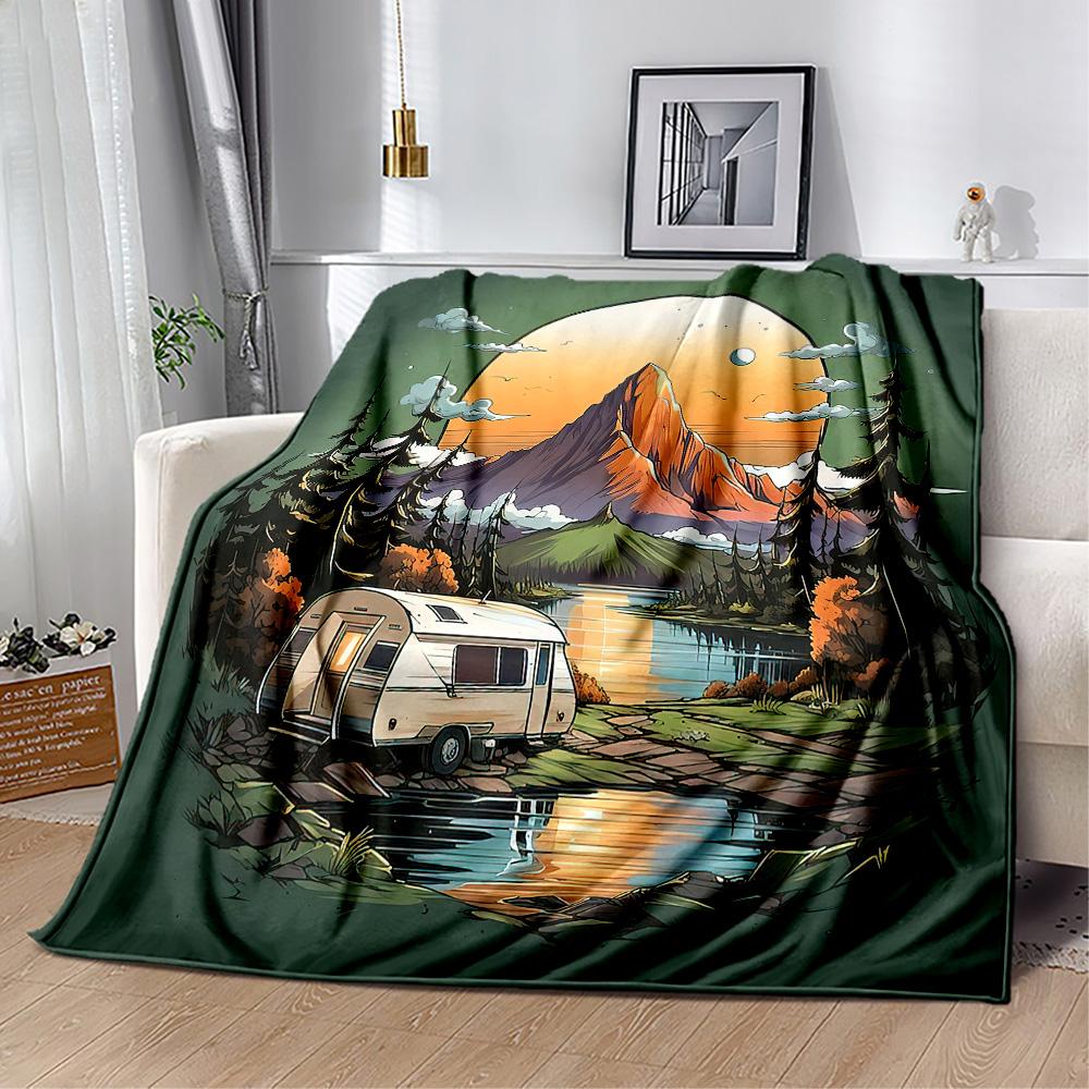 Lagerfeuernacht Abenteuerdecken sind für Wohnzimmer geeignet und somit eine ideale Wahl für Reisen im Freien und als Geschenke.