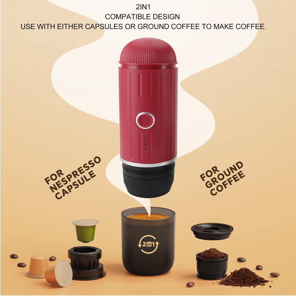 80ml USB Coffee Maker 100W Self Heating Automatic Extraction Mobile Coffee Maker Long Battery Life for Travel Hiking Office