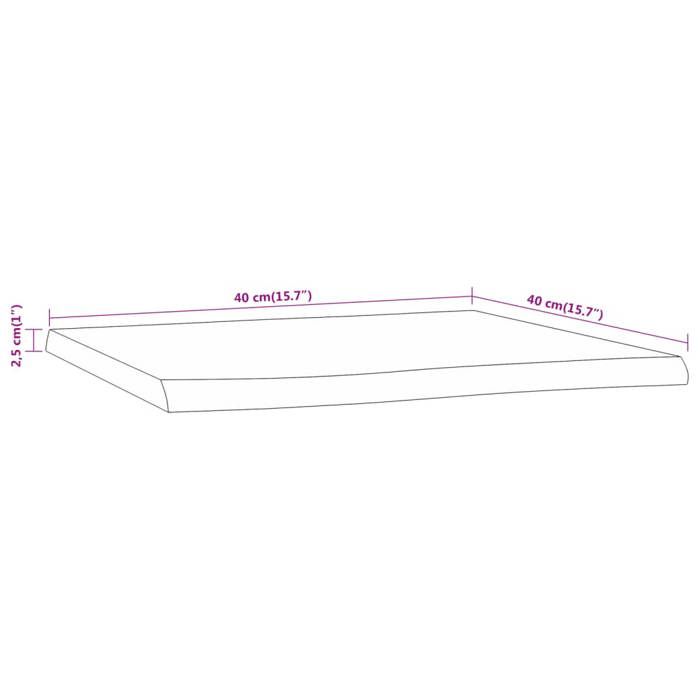 VidaXL Dessus de Table, Dessus de Table de Remplacement, Dessus de Table à Manger Salon, 40x40x2,5 cm Rectangulaire Bois 370606