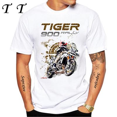 Tiger 900 Rally Pro 2025 Tiger 800 1200 T-shirt de moto à manches courtes pour hommes Sport Moto Blanc T-shirts Décontractés pour Garçon Rider