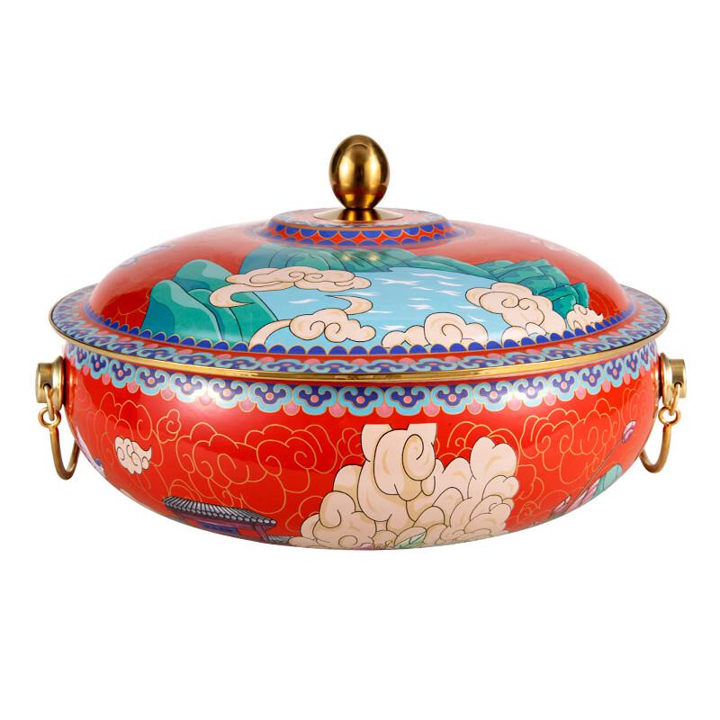 ZISIZ Cloisonne Copper Induction Hot Pot