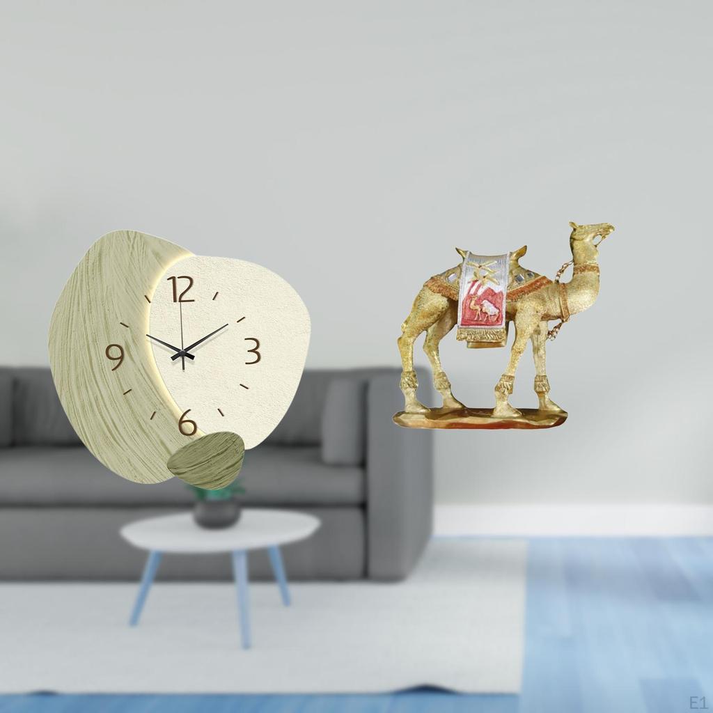 Silent Cartoon Wall Clock Sculpture for Kitchen Office Farmhouse Entrance Shelf Living Room Home