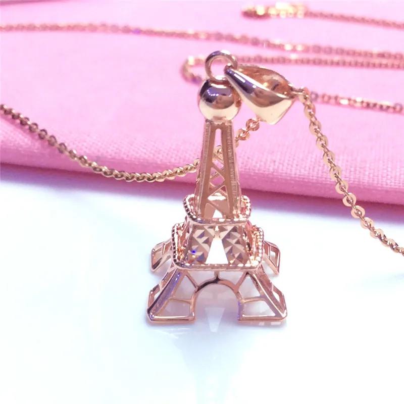 Original Romantic Rose Golden Pendant Exquisite hollow out Fashion Necklace for Women Wedding Engagement Zircon