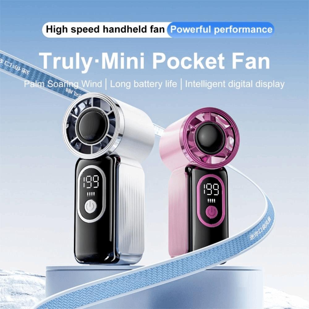 Rechargeable Handheld Fan LED Display Mini Fan Portable Mini Portable Fan Outdoor Use