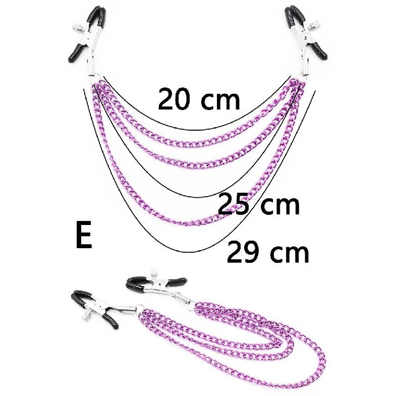 Sexy Flirt Nippelklemme Schamlippen Brustwarzenklemmen mit Kettenclips Stimulator SM Fetisch Sexspielzeug für Paare Sklavin Brust