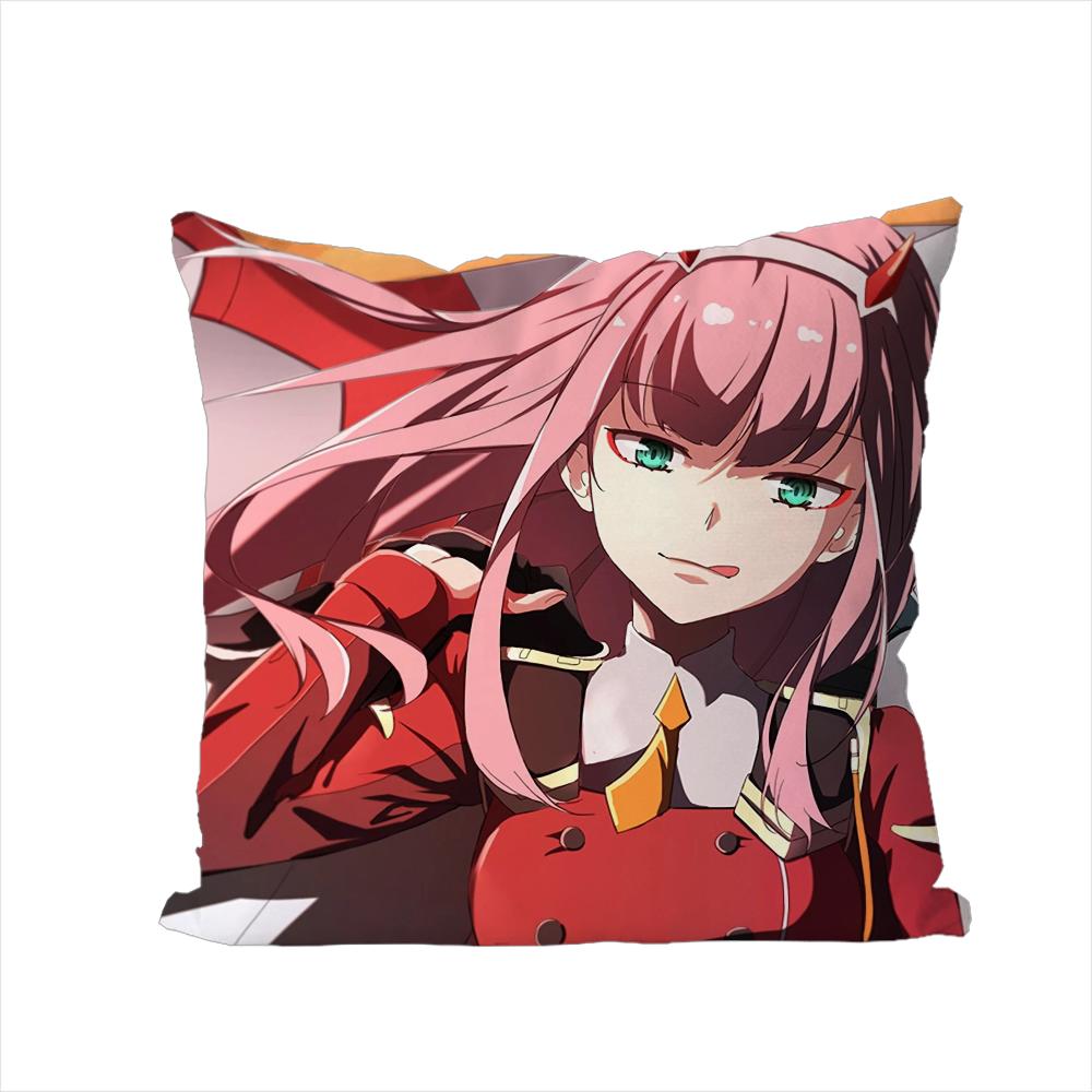 Darling In The FranXX Pillow Case For Car Sofa Decorative Home Doublesided Print Plush Square Throw Pillow Cushion Cover