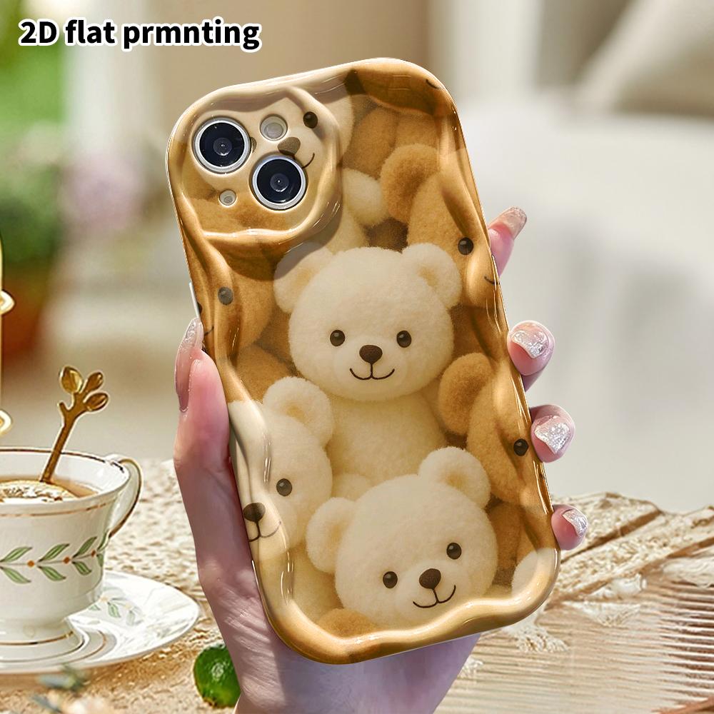 Phone Case: 2D Flat, Fits iPhone 18 17 16 15 14 13 12Pro, Plush Little Bear, Perfect Christmas and Halloween Holiday Gift