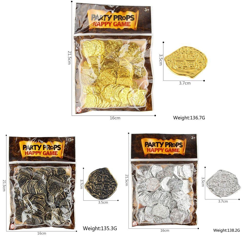 Childrens Toys Retro Caribbean Pirates Coin Simulated Movie Coin Coins Prop Plastics Electroplated Pirate Coins Party