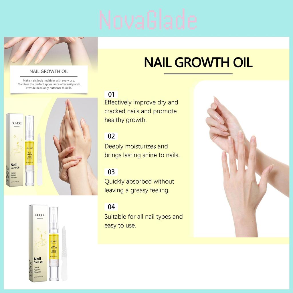 Ouhoe Nourishing Nail Repair Liquid With Glossy Finish For Daily Nail Care And Maintenance