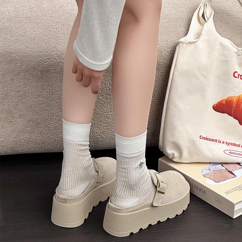 Retro cool slippers women's summer new thick-soled height increase small people wear bag head and half slippers with one pedal