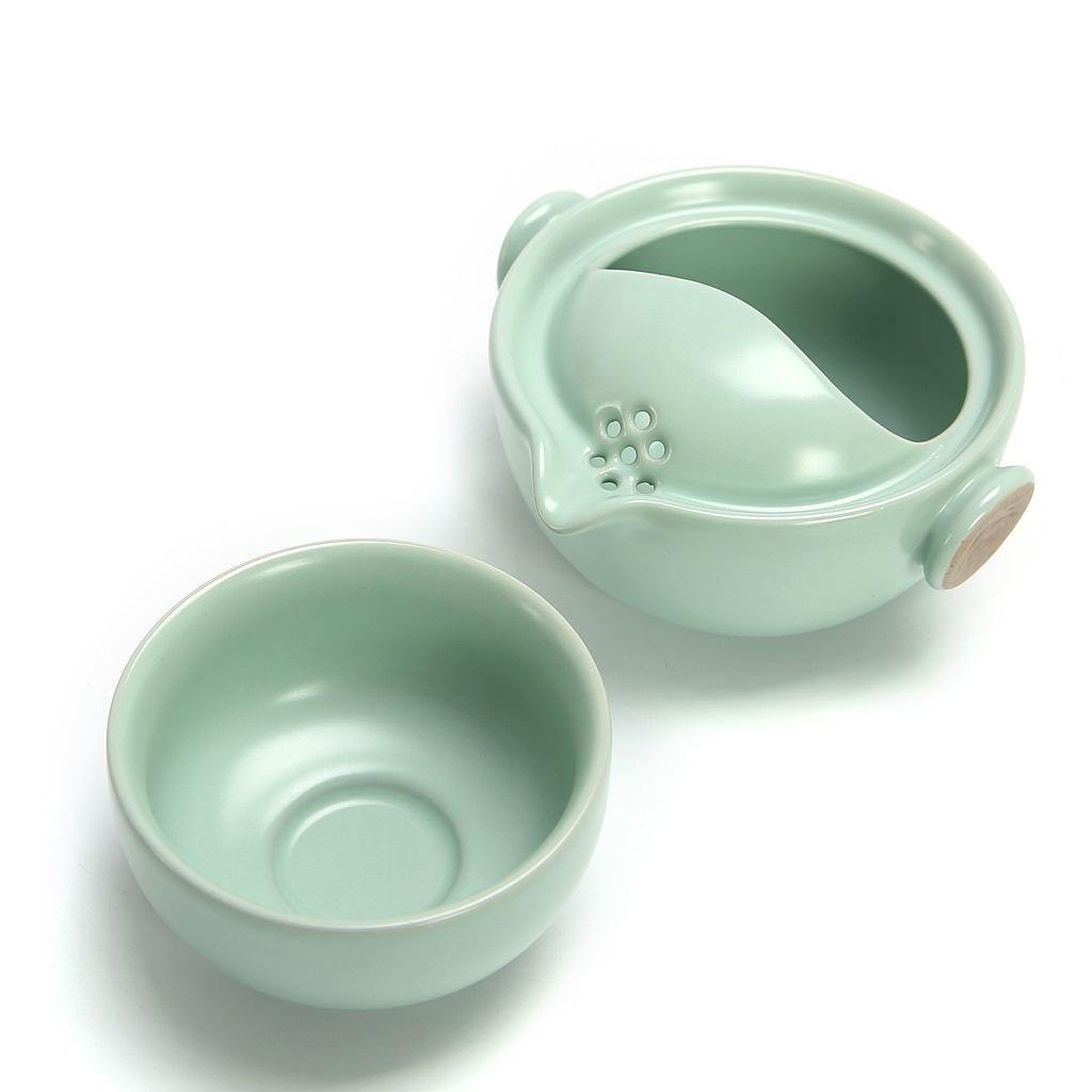 Direct Sales Ru Kiln Kuaike Cup, A Cup Of Ceramic Kung Fu Tea Set, Travel Portable Teacup, Teapot Customization