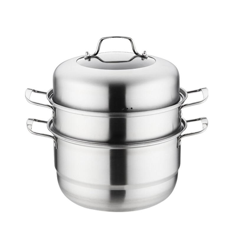 Qianhua Zhike 30cm Thickened 3-Layer Stainless Steel Steamer