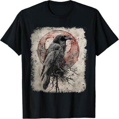 Odin Ravens Huginn & Muninn Vegvisir Vikings Myth Norse T-Shirt