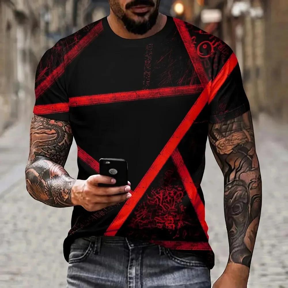 3D Digital Print Short Sleeve Men's T-shirt, Casual Top, Streetwear, Fashion, New, 2024, Plus Size Short Sleeve Comfort