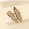 771-3 retro British style small leather shoes pointed Mary Jane shoes women's new French one-word buckle strap flat shoes