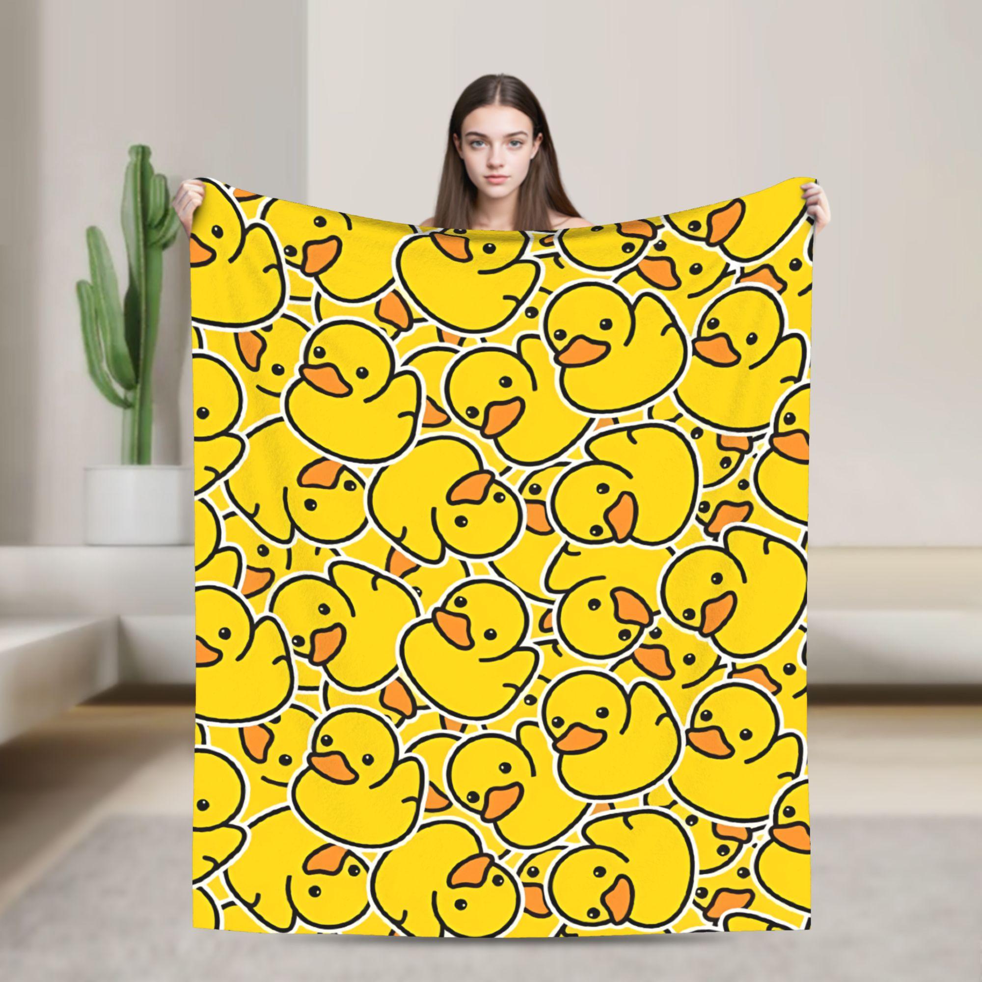 

Yellow Duck Plush Blanket Child Flannel Bedding Throws For Living Room Warm Custom Quality Bedspread Birthday Present 75x90cm