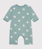 Heart Print Footless Romper A0DAN Light White 6 months 67cm [Petit Bateau] Green/Milky