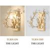 Crystal Wall Sconce, Elegant Flower Branch Wall Sconce Lamps, Modern Minimalist Wall Decor Bedside Wall Lighting Pendant Wall Lamp Fixture for