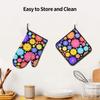 Flower Oven Mitts and Pot Holders Sets Heat Resistant 2 Pcs for Safe BBQ Cooking Baking Grilling