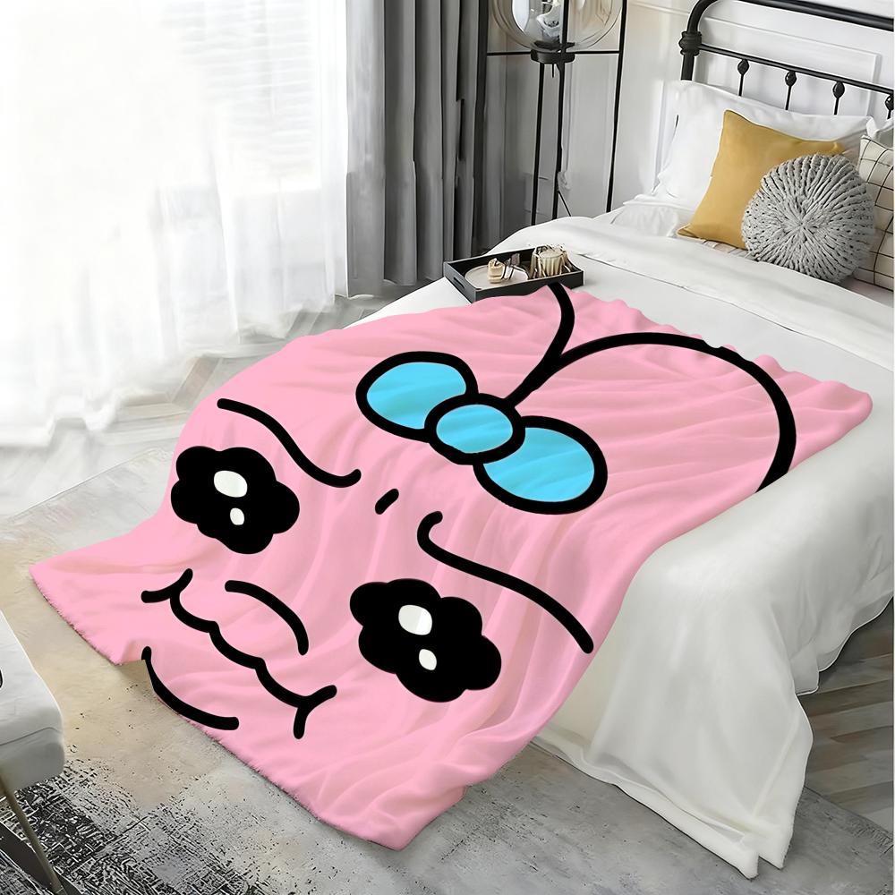 Throw Flannel Fluffy Cute Soft O-Opanchu Blanket Warm Skin-Friendly Bunny Cartoon Throw Usagi For Sofa Bed Office Nap Winter
