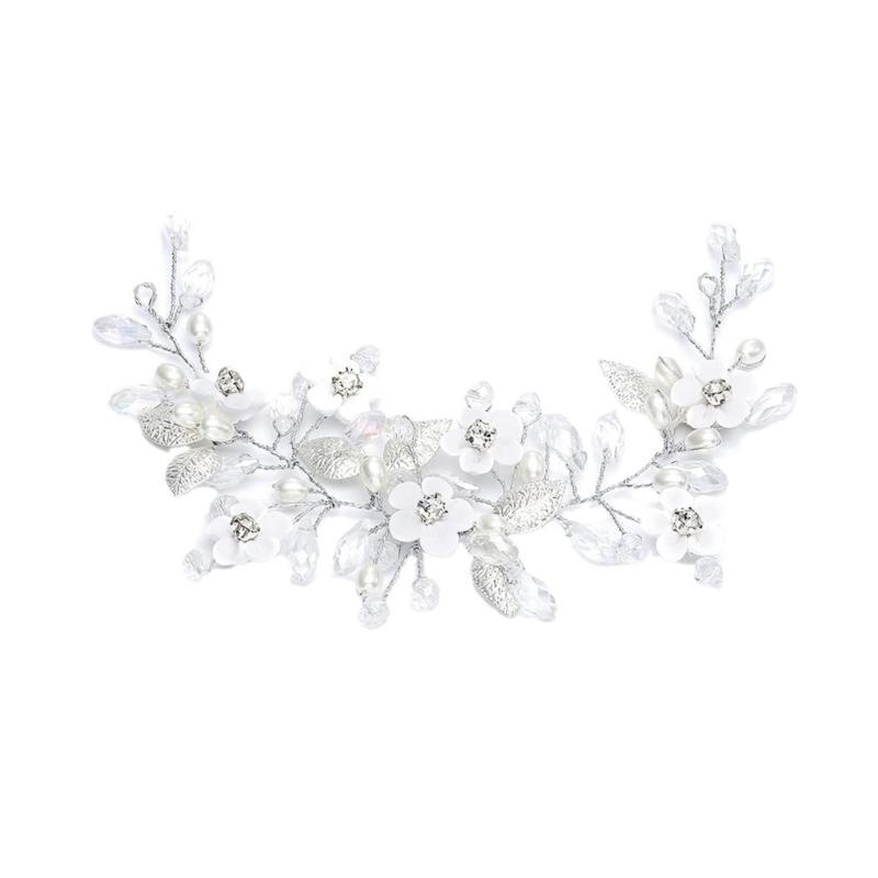 

Handmade Flower Leaf Hairpiece Elegant Wedding Hairpiece Bridal Headbands for Bride and Bridesmaids 1