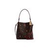 Stadt Canvas Leder Eimer Tasche , Handtasche , Umhängetasche , Crossbody Tasche Klein Damen Braun Bordeaux (Unisex) Handtaschen C7975 IMBMC