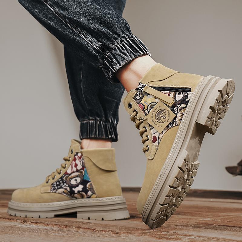 Fashion CYYTL Mens Boots Ankle Cowboy Combat Winter Tactical Motorcycle Chelsea Casual Leather Shoes Work Outdoor Hiking Designer Luxury