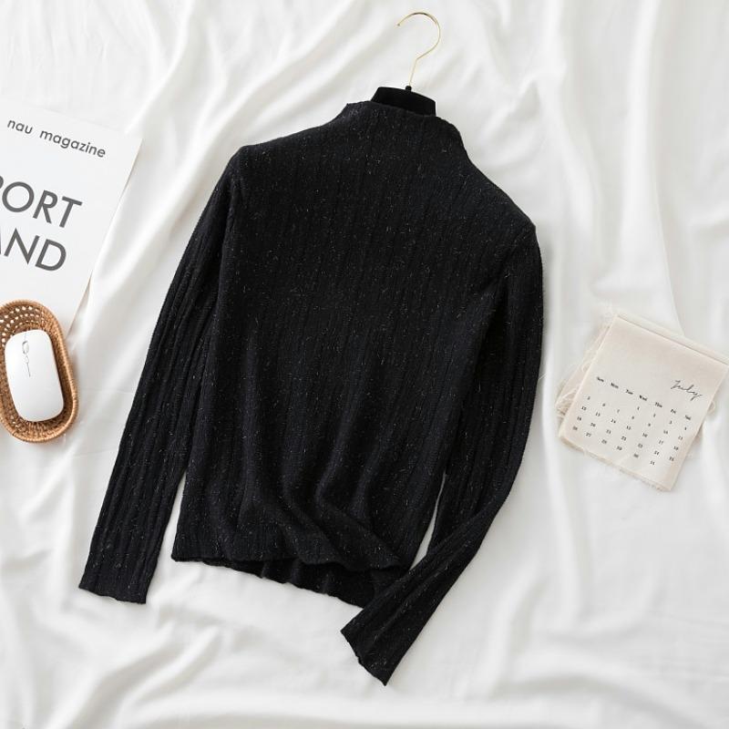 2023 Autumn Winter Knitted Pullover Fashion Sweater Women Long Sleeve Top Office Shirt Knitwear Bottoming Top Clothes 28715