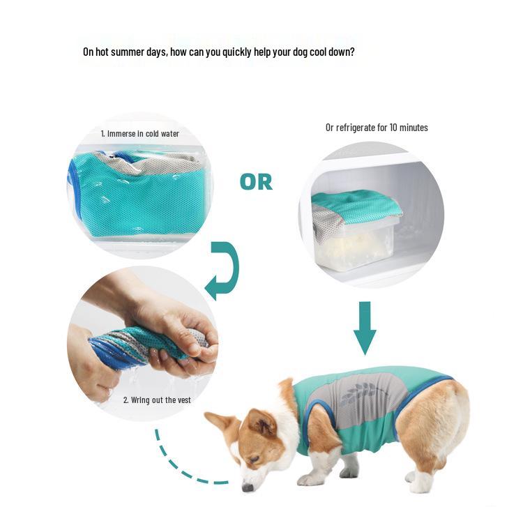 Chong Ta Reflective Cooling Dog Vest for Corgis & French Bulldogs - Summer Thin Style, All Sizes Available