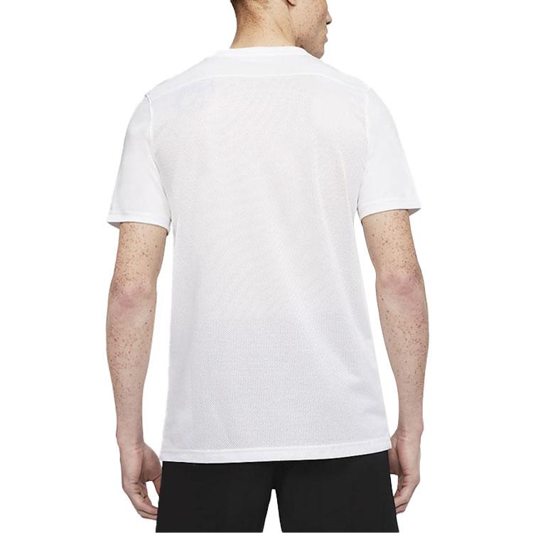 Nike T-shirt con stampa logo Dri-Fit, girocollo, manica corta, Edizione Americana, Top da uomo, Bianco BV6708-100