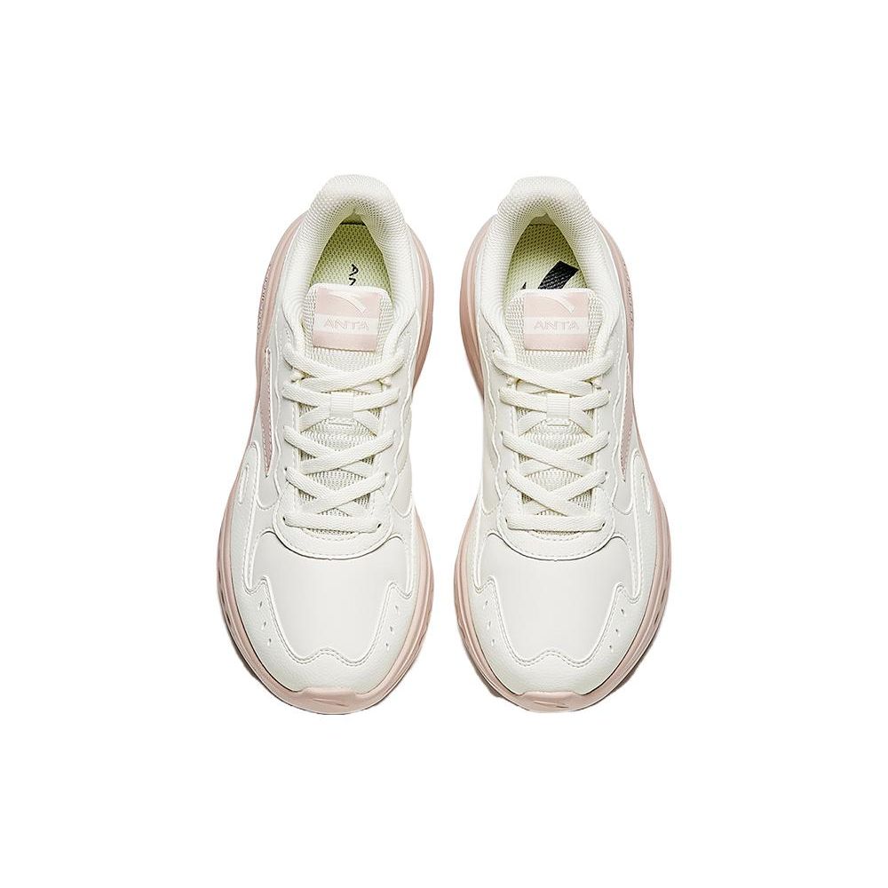 Anta Women's Retro Casual Running Shoes Off White Light Pink 922325571-6