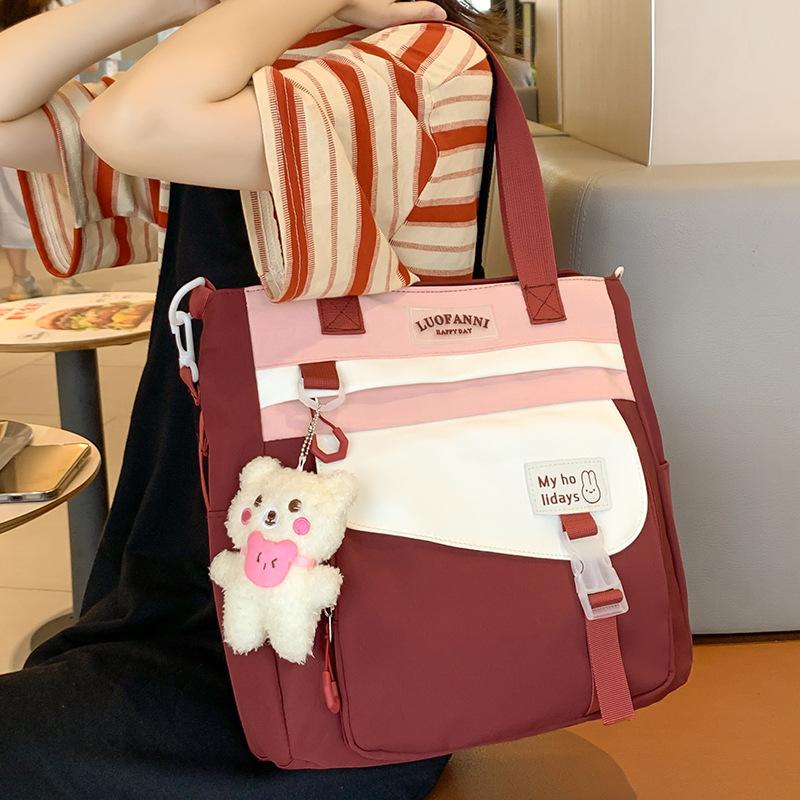 Canvas Bags for Girls’ Tutorial Bags for Tutorial Bags for Primary School Students’ Children’s Book Bags for Burgundy One Shoulder Crossbody Bags