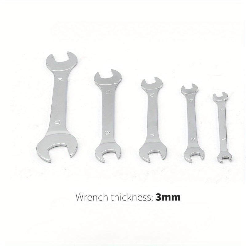 9/10pcs Thin Open End Wrench Set 3mm Ultra-thin Flat Wrench Tool Multi-Function Super-thin for Plumbing Tubing Gas Nozzle Fork Spanner