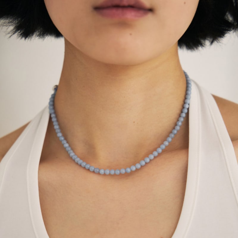 KODO Bead Collar Necklace(Pale Blue)