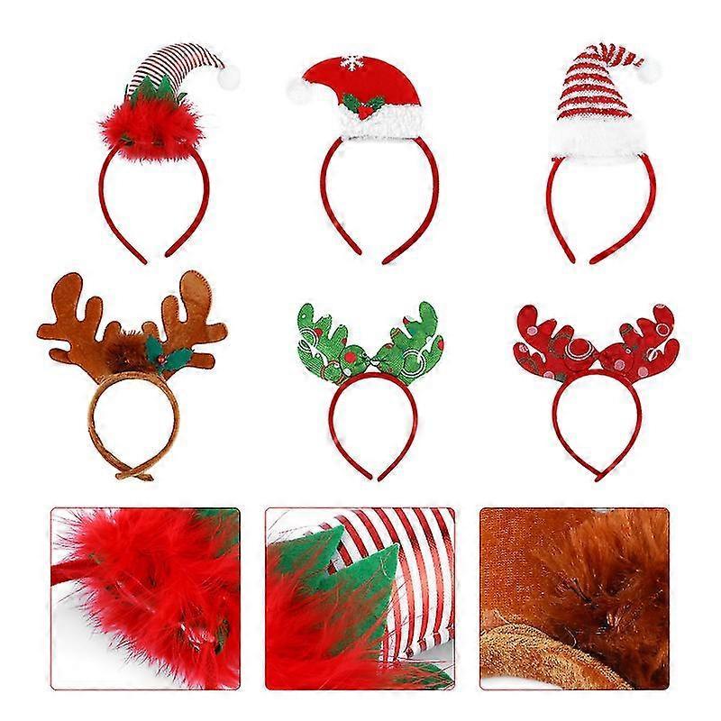 6pcs Christmas Antler Hairband Christmas Hair Hat Headband Hair Accessories