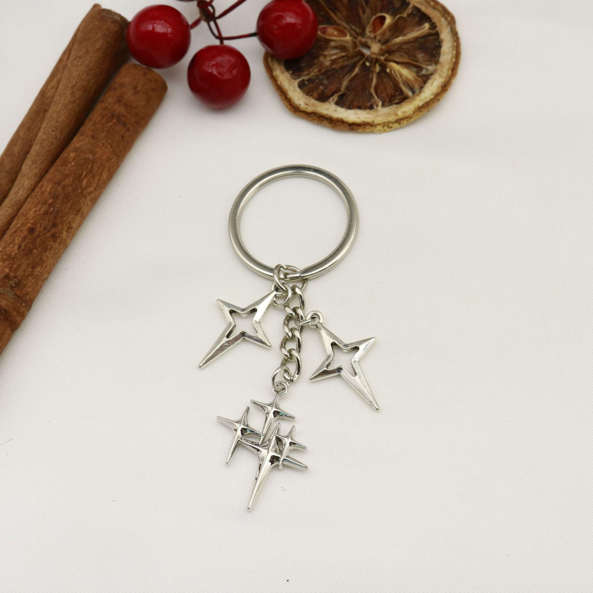 Trendy DIY Alloy Sun, Star, Moon & Heart Keychain Pendant