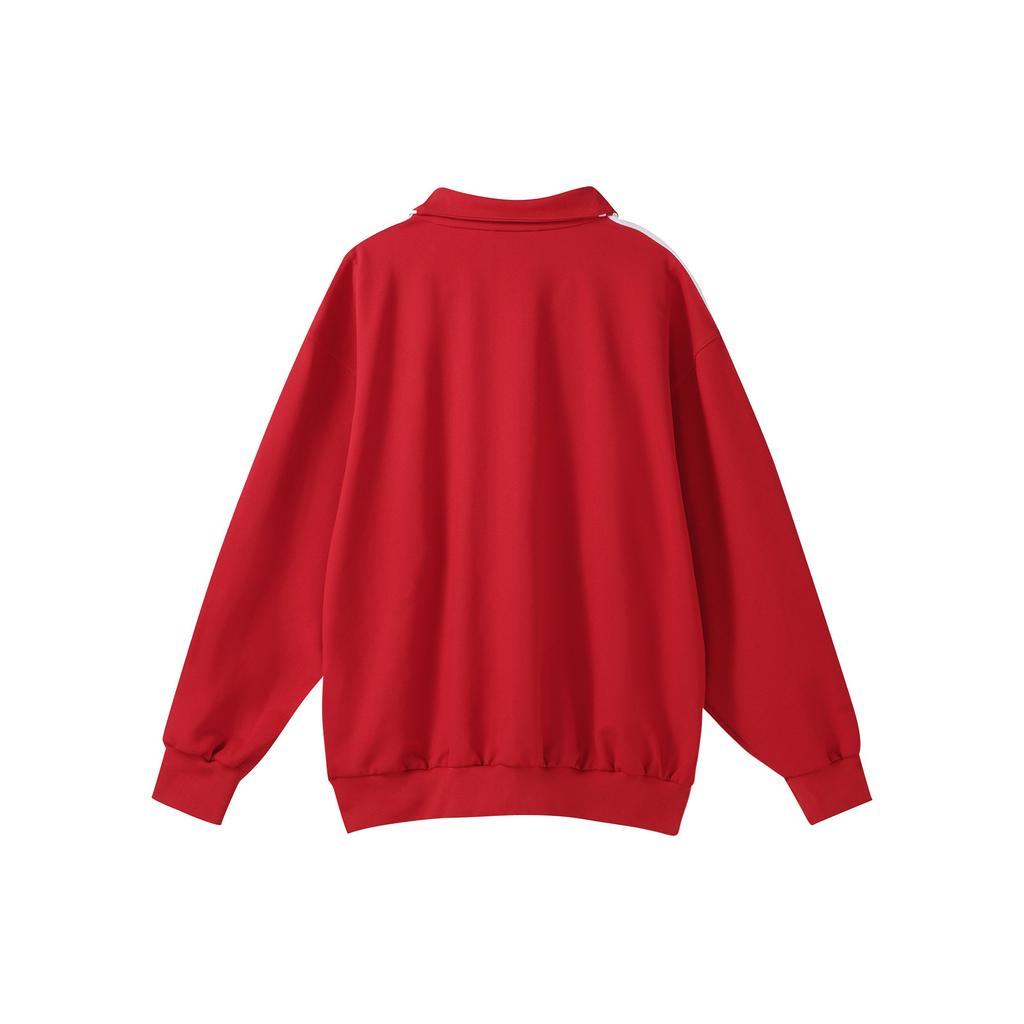 Adidas Fato de Treino Trefoil Originals Edição Limitada China Jaqueta Unissex com Zíper e Gola Alta Vermelho-Claro IR5762