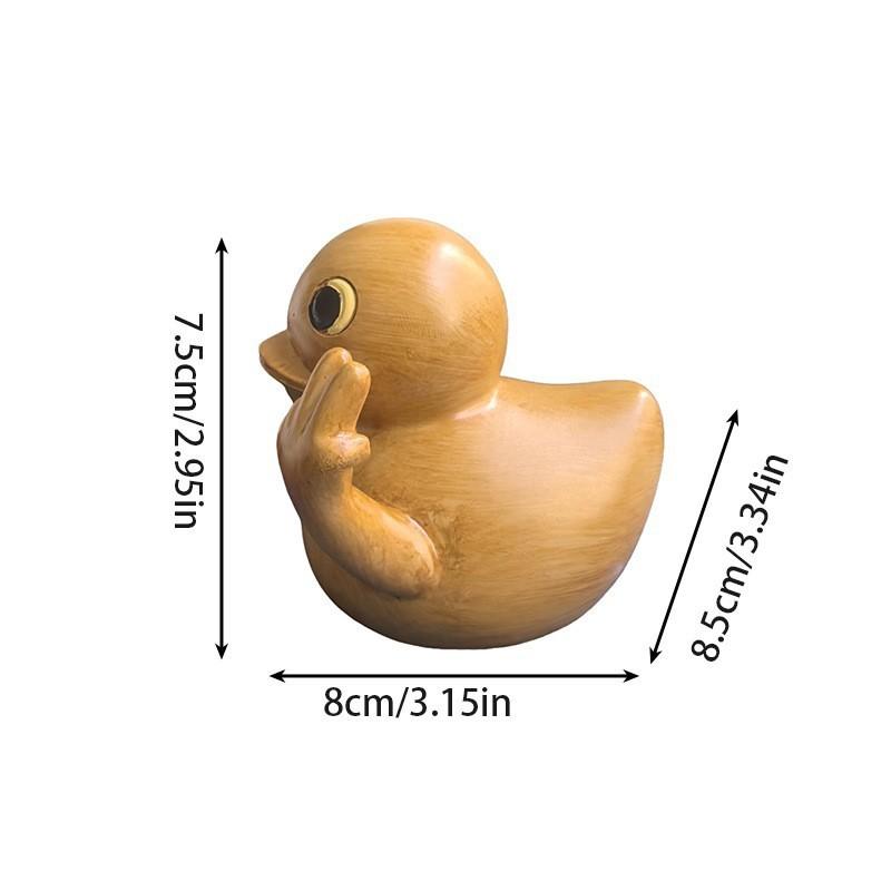 Artistic Wooden Pattern Duck Sculpture Crafted From Resin For Home Decor And Ideas Gift