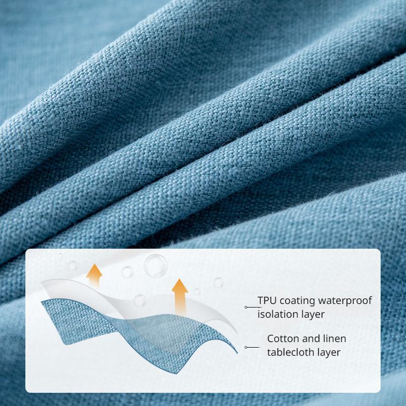 Modern Minimalist Cotton Linen Round Tablecloth Handmade Lace Thickened Table Cloths Simple Waterproof Dustproof No Odor Table Cover