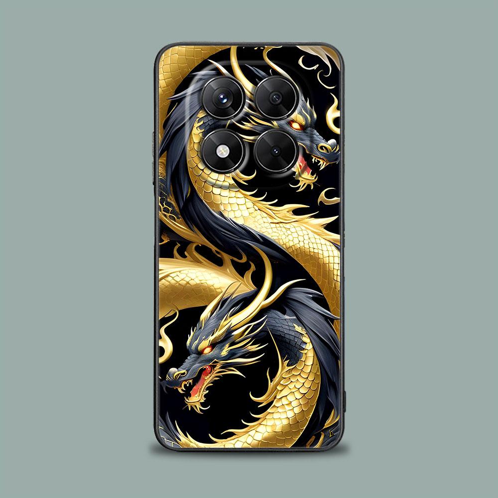 Phone Case for Xiaomi Redmi 15C 14C 12C 13C Redmi Note 15 14 13 12 11 10 Pro Plus 5G 12S Silicone Cover Cute Black White Dragon