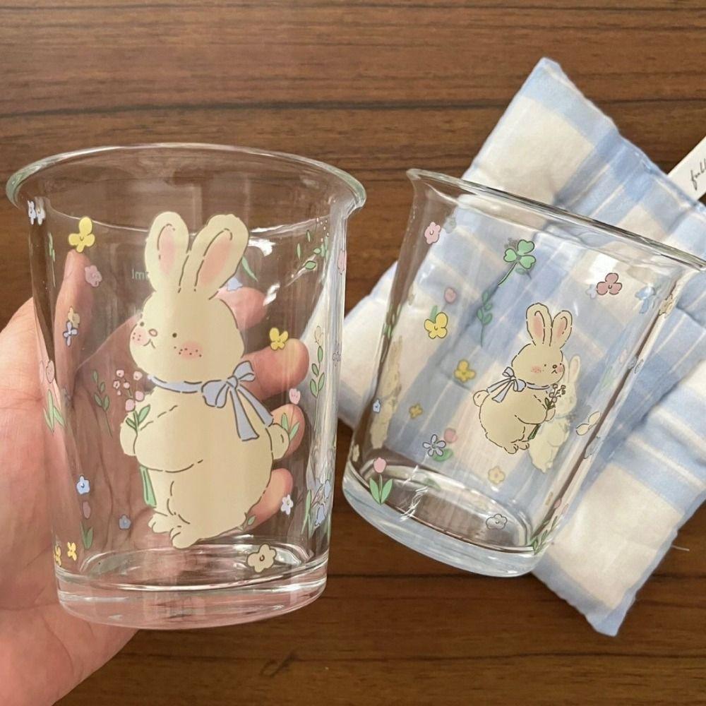 

Rabbit Glass Cup Large Capacity Coffee Cup Durable Water Cup Little Rabbit