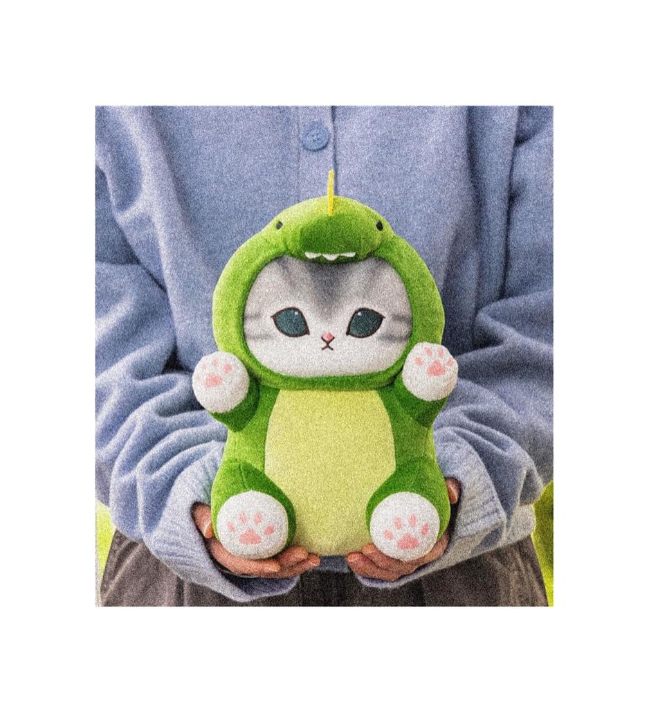 Mofu Monster Nyan Big Plush Toy, Approx. 25cm, Official Cute Merchandise (Green)