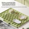 Built-in Drain Design Silicone Sink Mat Tilted Design Non-Slip Kitchen Countertop Drain Pad Drip-Free Prevents Water Build Up