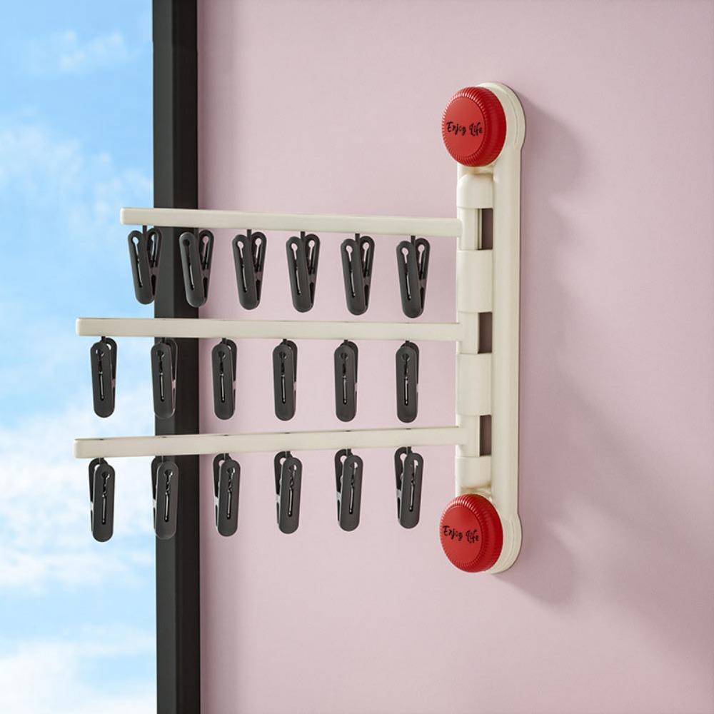 Anti-slip Suction Cup Sock Clip Dopamine Clothes Drying Holder Convenient Sock Clip Hanger  Balcony