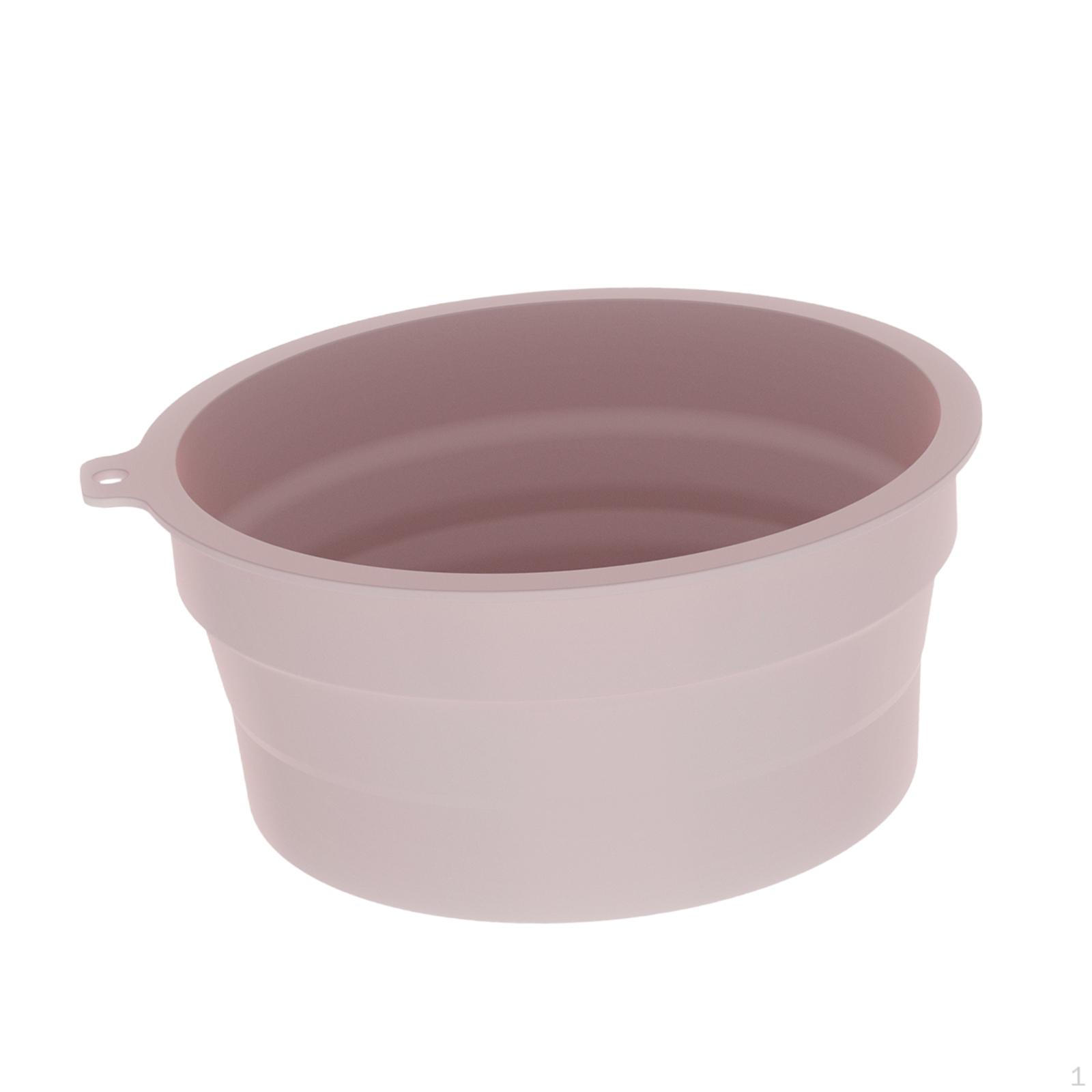 

Складной умывальник для лица Ведро для льда и напитков Инструмент для СПА Многофункциональная круглая миска для умывания лица для походов розовый