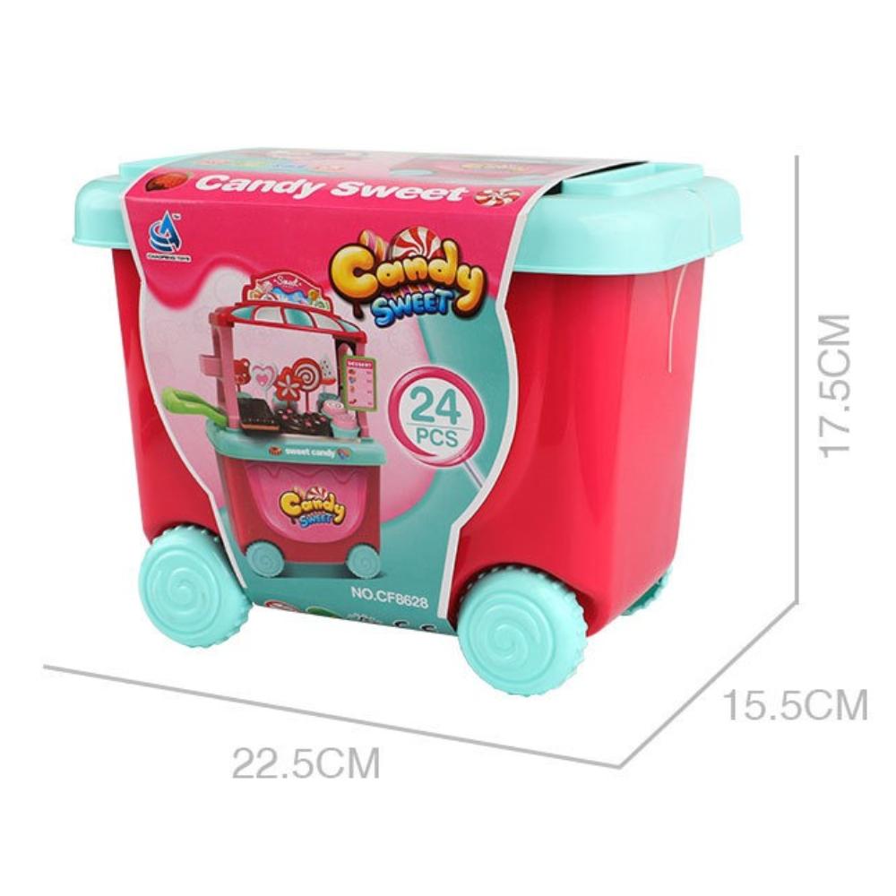24pcs Removable Storage Children's Pretend Play Toys Ice Cream Parlour Toy Set  Kid's Activity