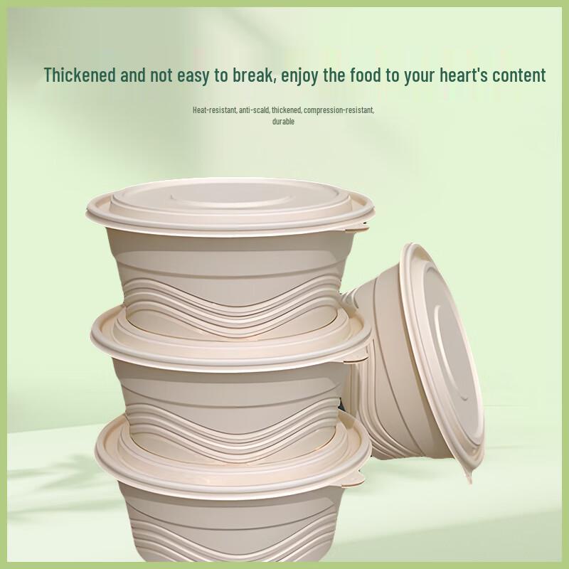 1200ML Runder biologisch abbaubarer Lebensmittelbehälter aus Maisstärke