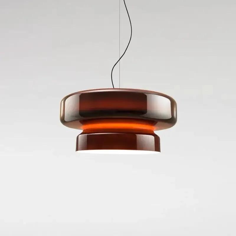 Modern restaurant LED pendant light colorful circular glass pendant light living room bedside home decoration lighting fixtures