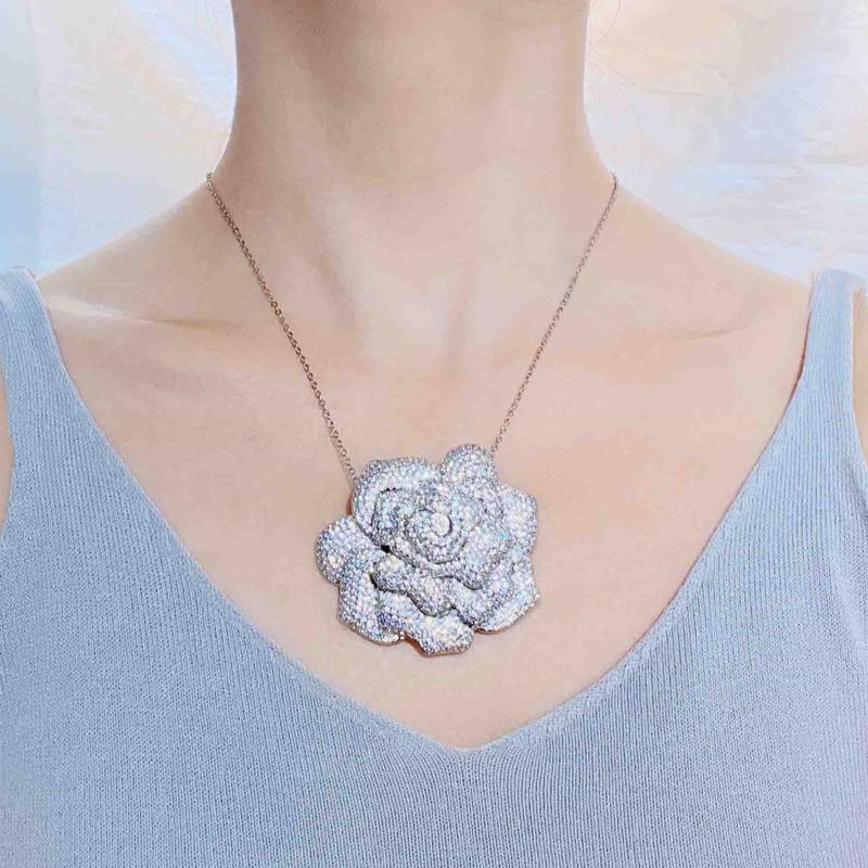 

BELLA BOX Heavy Industry Camellia Choker Wristband Otter Collar Trim Подвеска Подходит Для Женщин Свадебные Вечеринки Модные Украшения 58mm*54mm белый